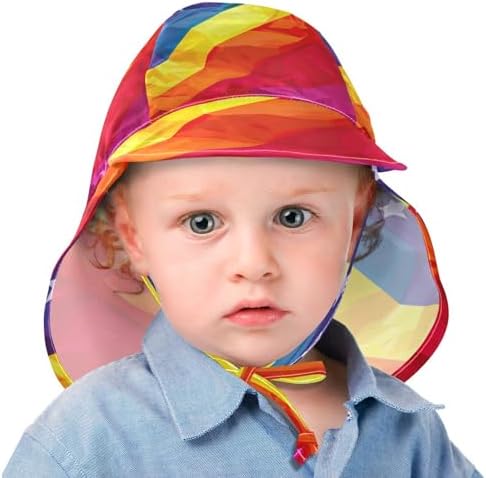 Adjustable Toddler Sun Hat with UPF 50 Protection - Rainbow Flag Design