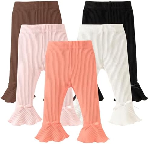 DREAM BUS 5 pack Baby Toddler Pants flared ruffle bell bottoms