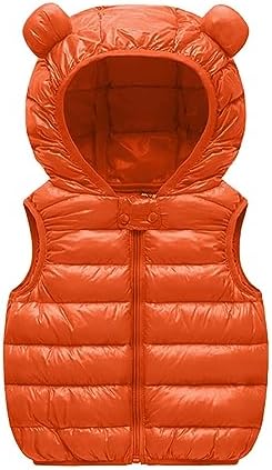 Bear Ears Hooded Down Vest for Newborn Toddler Boys Girls