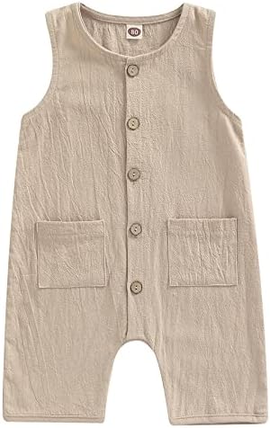 Mubineo Boys Summer Linen Romper for Babies