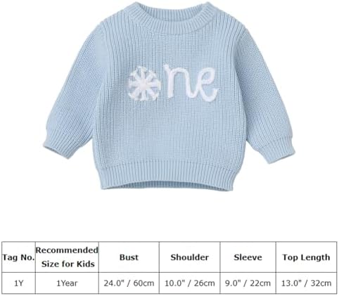 AWIBMK Winter Snowflake 1st Birthday Knitted Sweater for Toddler Boys Girls