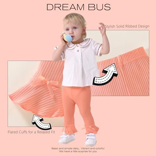 DREAM BUS 5 pack Baby Toddler Pants flared ruffle bell bottoms