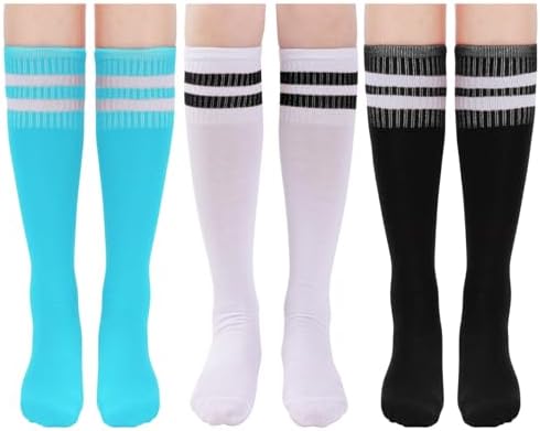3 Pairs Striped Soccer Socks for Kids