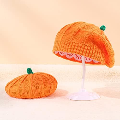 2-Piece Pumpkin Beret for Baby Mom