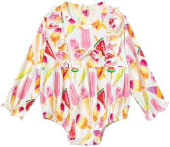 EASWEET Bamboo Viscose Baby Girl Ruffled Romper