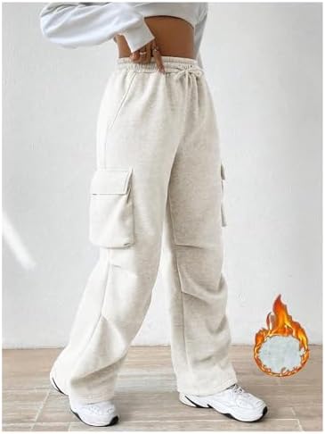 RoseSeek Girls Cargo Joggers with High-Rise