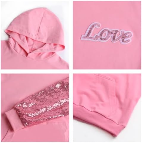 Perfectly Sequin WELAKEN Girls Kids Sequin Hoodie Sweatshirt for a Sparkling Day