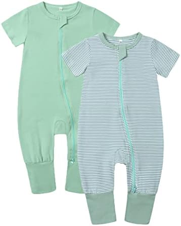 Feidoog Toddler Boys Girls Zipper Romper Set