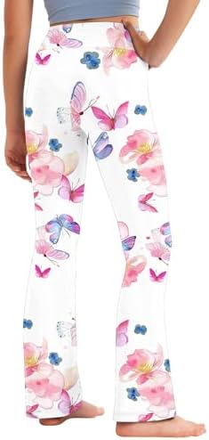 Floral Printed High-Waisted Yoga Pants for Age 2-13 Girls