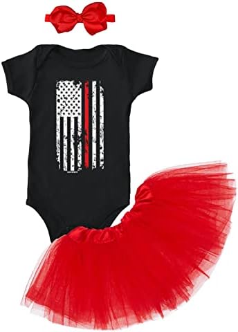 Adorable Red Line American Flag Baby Outfit by Haase Unlimited