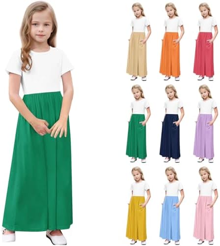 Girls Summer Casual Dress with Pockets