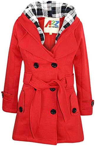 A2Z Boys GirlsDouble Breasted Overlap Lapel Parka Jacket
