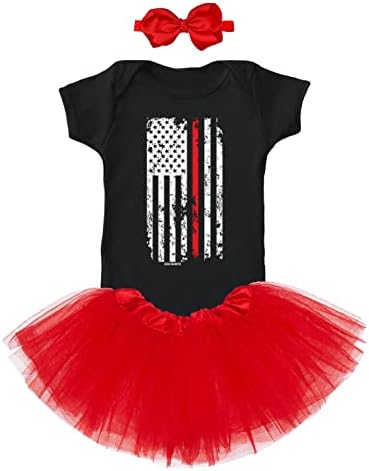Adorable Red Line American Flag Baby Outfit by Haase Unlimited