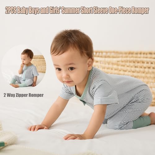 Feidoog Toddler Boys Girls Zipper Romper Set