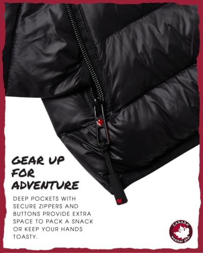 Canada Weathgabe Girls Puffer Jacket - Lightweight Durable Perfect for Kids 7-16