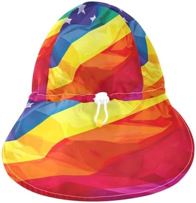 Adjustable Toddler Sun Hat with UPF 50 Protection - Rainbow Flag Design