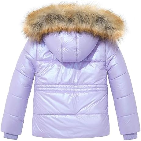 Garemcy Girls Metallic Winter Coat with Detachable Hood 1