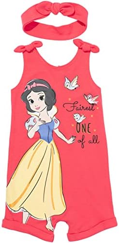 Baby Girls Disney Princess Snow White Romper Headband Newborn to Toddler