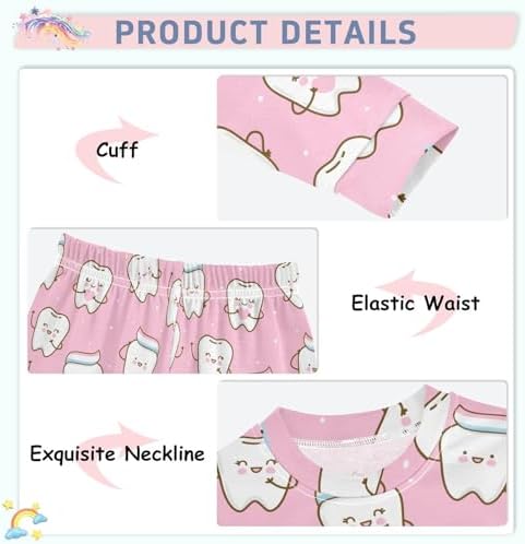 WIFIU Soft Cotton 2 Piece Pajama Set for Girls 18M-8Y