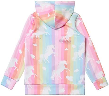 Cute Unicorn Butterfly Zip-Up Hoodie for Girls
