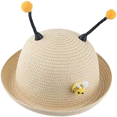 Summer Animal Style Straw Hat for Kids UPF 50
