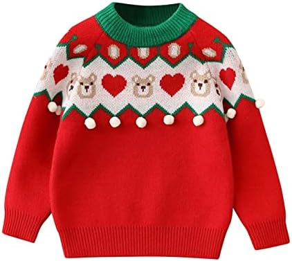 Warm Cozy Christmas Sweater for Babies Cute Deers in Knit