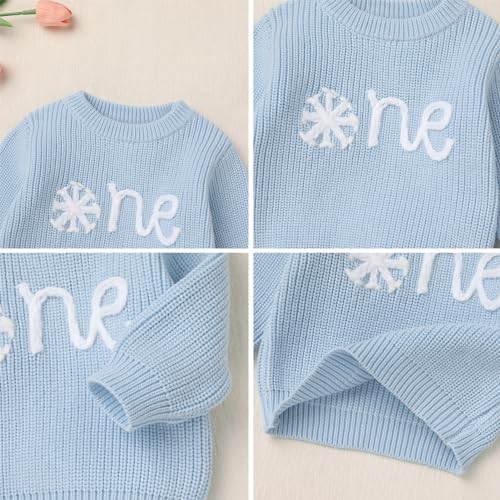 AWIBMK Winter Snowflake 1st Birthday Knitted Sweater for Toddler Boys Girls