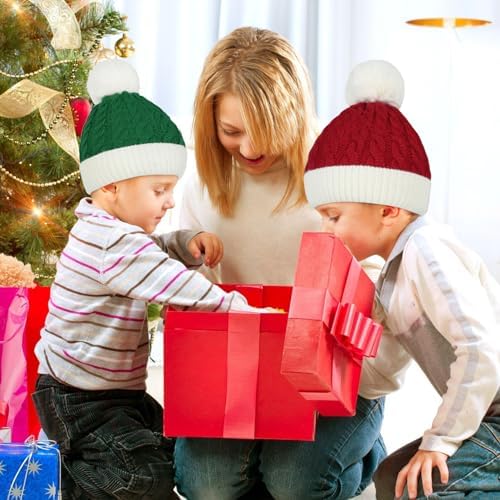 Century Star Baby Christmas Hat Knit Santa Beanie for Kids