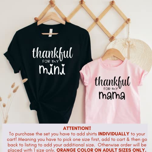 Thankful For My Mama Mini Thanksgiving Mommy and Me Shirts