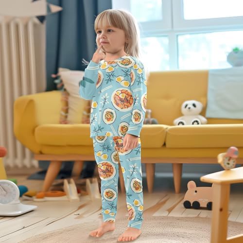 WIFIU Cotton Long Sleeve Pajama Set for Girls 18M-8Y