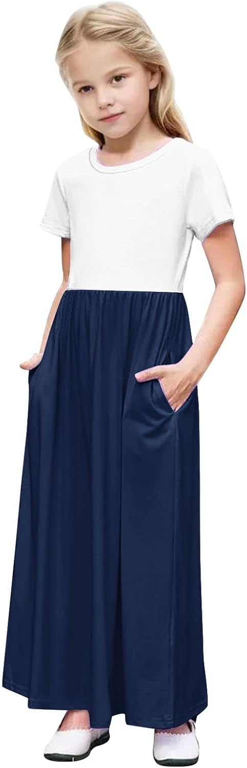 Girls Summer Casual Dress with Pockets