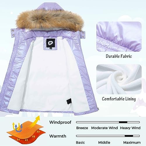 Garemcy Girls Metallic Winter Coat with Detachable Hood 1