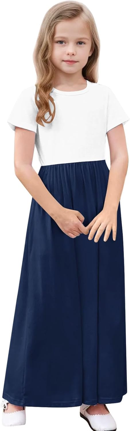 Girls Summer Casual Dress with Pockets