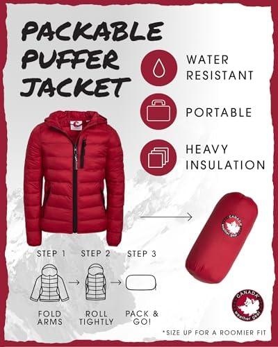Perfect for Winter Lightweight Packable Water-Resistant Puffer Jacket for Girls