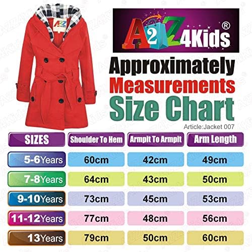 A2Z Boys GirlsDouble Breasted Overlap Lapel Parka Jacket