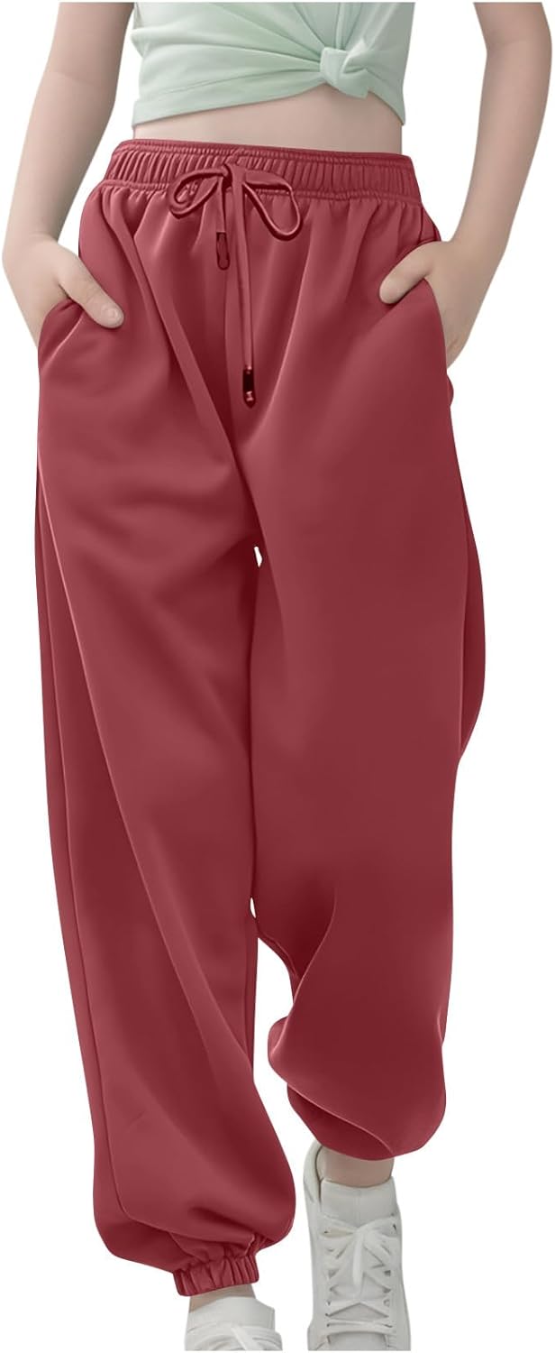 High-Waisted Pocketed Joggers for Boys and Girls