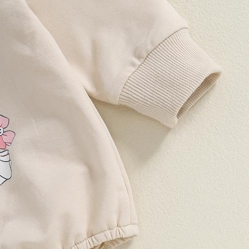 BULINGNA Newborn Baby Girl Halloween Outfit Ghost Bow Long Sleeve Sweatshirt Romper