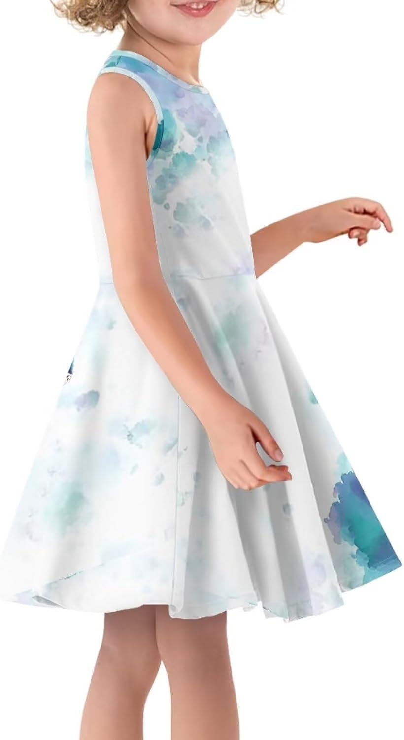asessembojepai Floral Unique Summer Sleeveless Dress for Active Girls