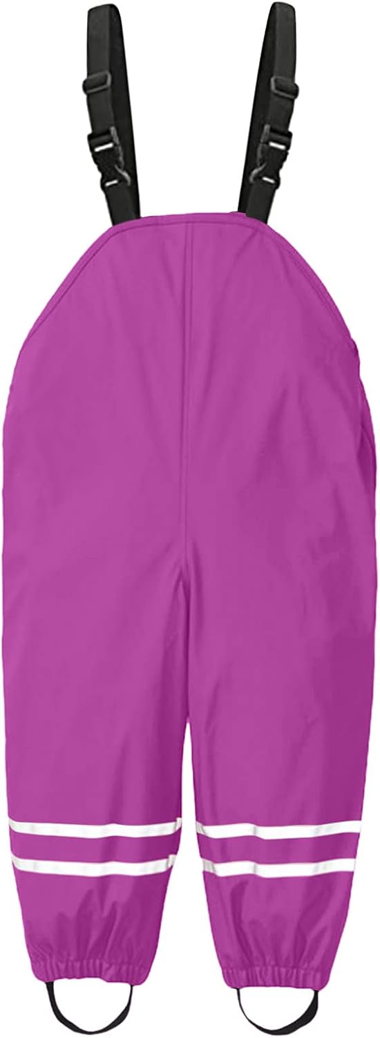 Aimaomi Toddler Boys Girls Waterproof Suspender Rain Bib Pant