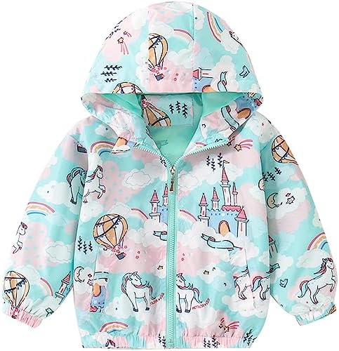 Little Hand Girls Cartoon Unicorn Jacket