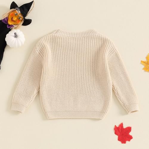 Toddler Halloween Pumpkin Knit Sweater for Baby Boy Girl