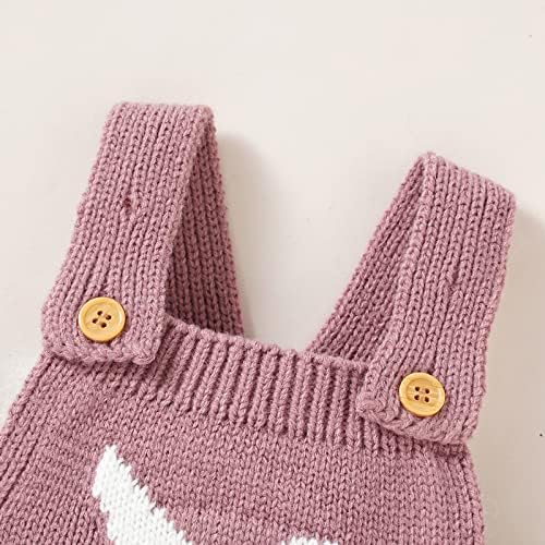 BABWWNIX Baby Girl Boy Easter Bunny Romper Knit Sleeveless Bodysuit