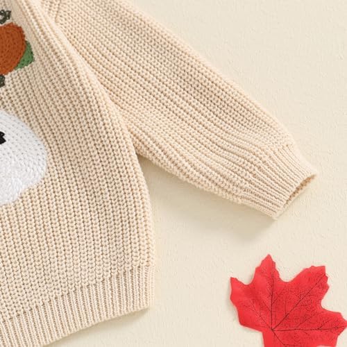 Toddler Halloween Pumpkin Knit Sweater for Baby Boy Girl