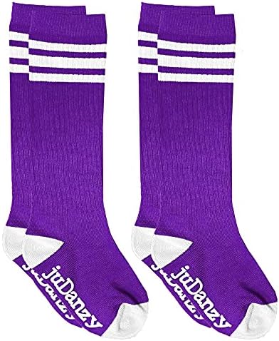 juDanzy 2-Piece Knee-High Socks for Boys Girls Sporty Stripey
