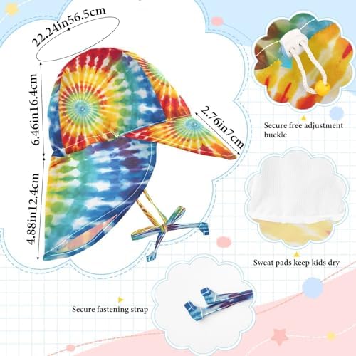 Emelivor Rainbow Spiral Tie Dye Toddler UV Protection Sun Hat