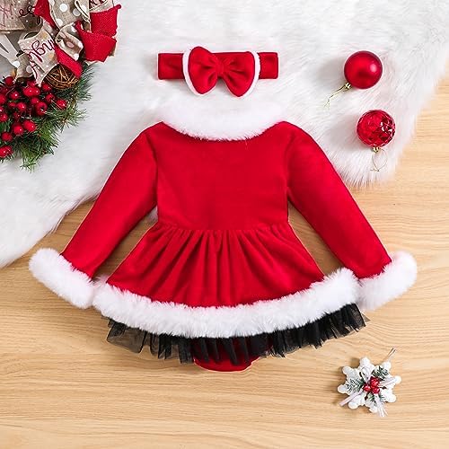 WASAIGOOD Christmas Soft Velvet Romper for Baby
