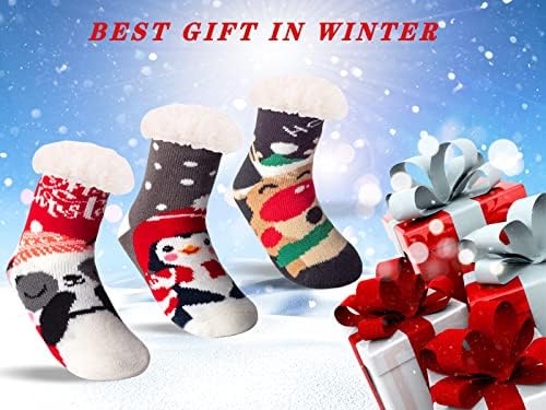 3 Pairs Warm Sherpa Lined Slipper Socks