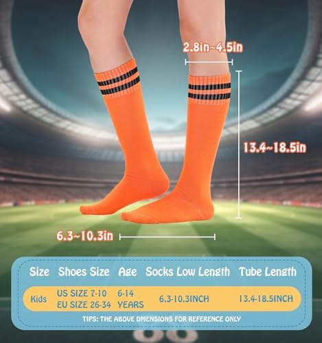 10 Pairs Knee High Soccer Socks for Kids