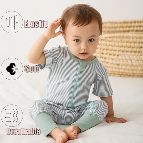 Feidoog Toddler Boys Girls Zipper Romper Set