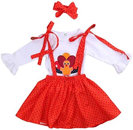 Halloween Toddler Girl Turkey T-Shirt Set with Belts Skirt